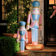5 Ft Tall Inflatable Pink Nutcracker. Indoor or outdoor Christmas Decorations